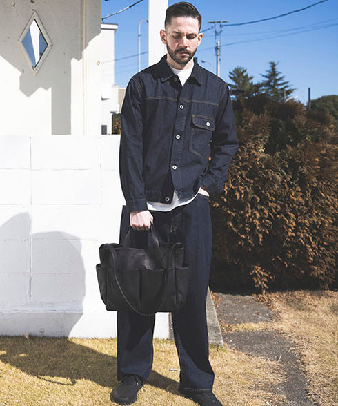 MR.OLIVE E.O.I /WATER PROOF WASHABLE LEATHER / LOGGER BAG (MEDIUM) ミスターオリーブ イーオーアイ/ウォータープルーフウォッシャブルレザー/ロガーバッグ(M)